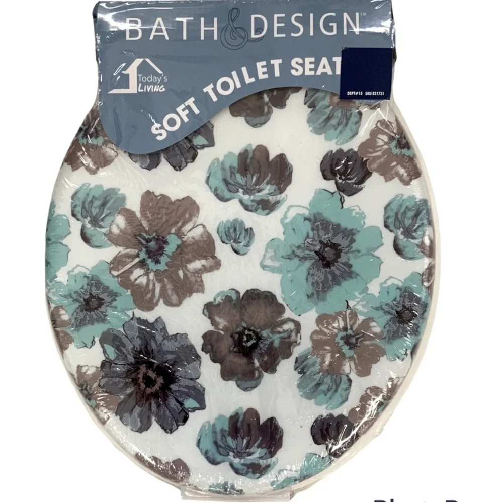 Flower Shower Hooks Resin Sun Splash Collection Blue Clay-Grey Set of 12 Hooks